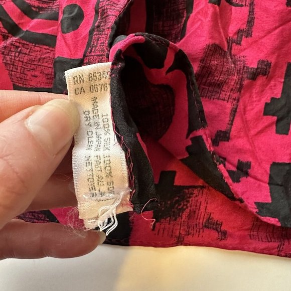 Jones New York Womens Head Neck Scarf Pink Fuchsia Geometric Career - Picture 4 of 9